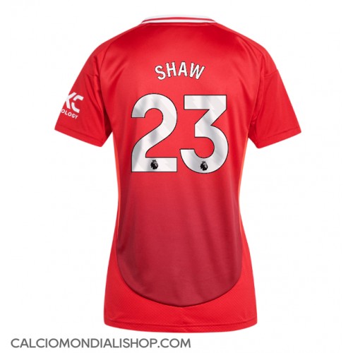 Maglie da calcio Manchester United Luke Shaw #23 Prima Maglia Femminile 2024-25 Manica Corta